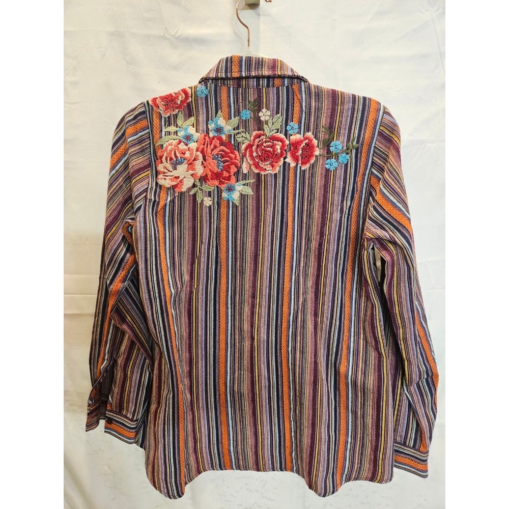 Savanah Jane Andree by Unit Folksy Shirt‎ Floral Embroidered Long Sleeve #388